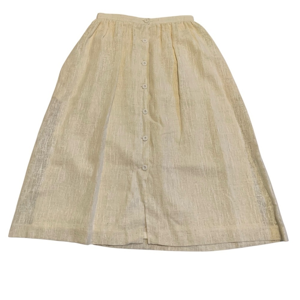 Vintage Gaytown Sportswear Toronto Linen/Polyester Skirt - Cream Size Medium